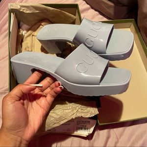 Gucci Rubber Platform Slide / Sandal